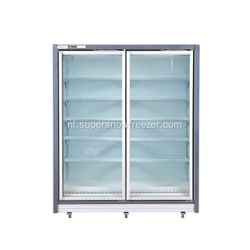 Rechtopstaande commerciële glazen deur verticale vriezer showcase